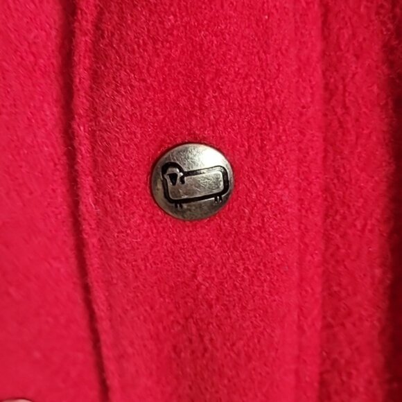 Vintage Woolrich Women Wool Chore Coat Size S Red Plaid Hooded Barn Zip Button - Picture 4 of 16